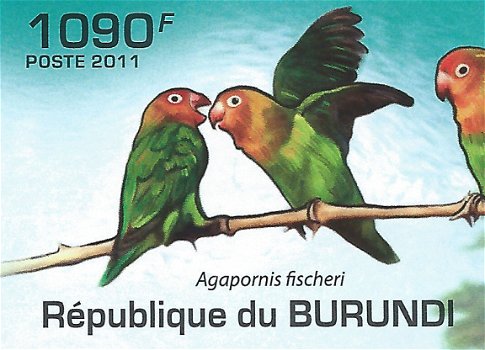 Postzegels Burundi - 2011 - Papegaaien (Blok) - 3