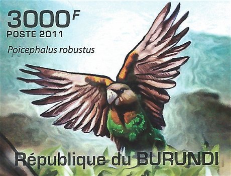 Postzegels Burundi - 2011 - Papegaaien (Blok) - 4