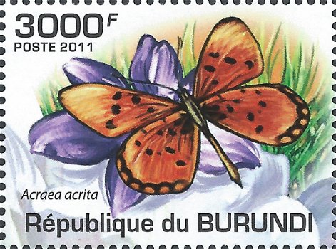 Postzegels Burundi - 2011 - Vlinders (Blok) - 4