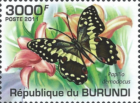 Postzegels Burundi - 2011 - Vlinders (Blok) - 5