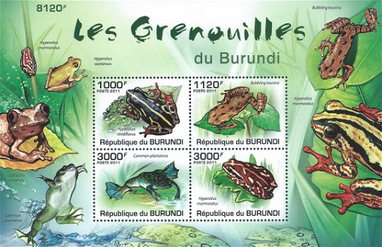 Postzegels Burundi - 2011 - Kikkers (Blok) - 1