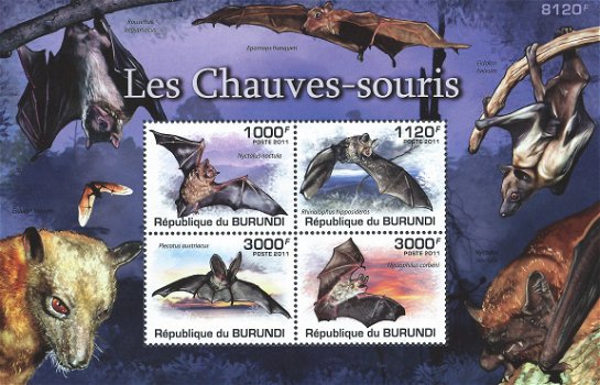 Postzegels Burundi - 2011 - Vleermuizen (Blok) - 1