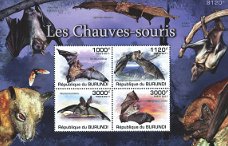 Postzegels Burundi - 2011 - Vleermuizen (Blok)