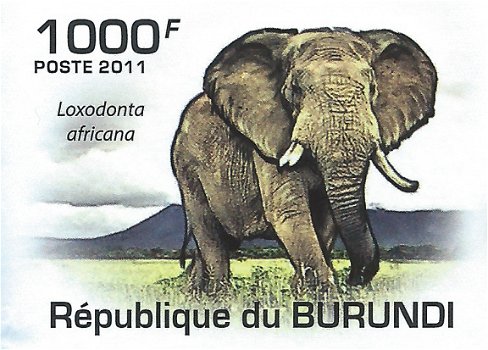 Postzegels Burundi - 2011 - Olifanten (Blok) - 2