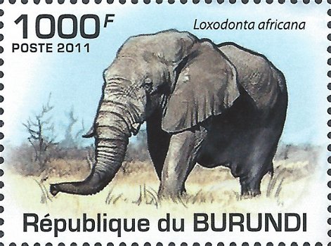 Postzegels Burundi - 2011 - Olifanten (Blok) - 3