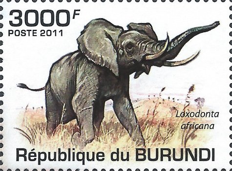 Postzegels Burundi - 2011 - Olifanten (Blok) - 4