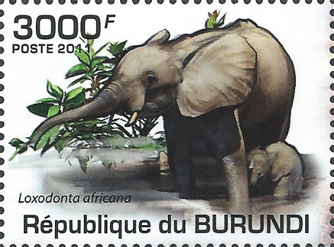 Postzegels Burundi - 2011 - Olifanten (Blok) - 5