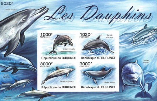 Postzegels Burundi - 2011 - Dolfijnen (Blok) - 1