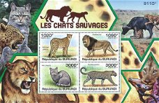 Postzegels Burundi - 2011 - Katachtigen (Blok)