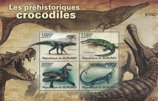 Postzegels Burundi - 2011 - Krokodillen (Blok) - 1