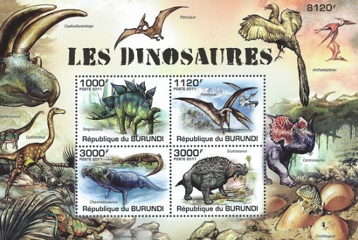 Postzegels Burundi - 2011 - Dinosauriërs (Blok) - 1