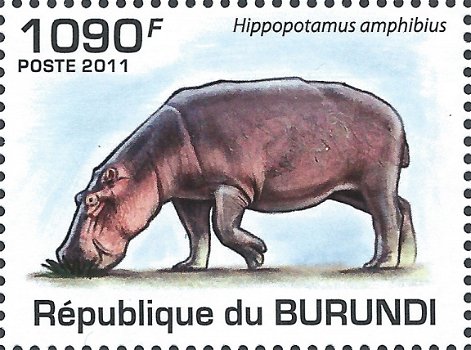 Postzegels Burundi - 2011 - Nijlpaarden (Blok) - 3