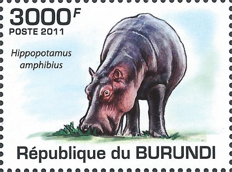 Postzegels Burundi - 2011 - Nijlpaarden (Blok) - 4