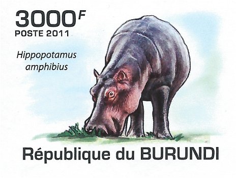 Postzegels Burundi - 2011 - Nijlpaarden (Blok) - 4