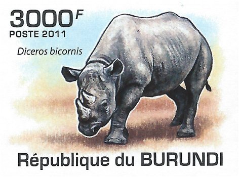 Postzegels Burundi - 2011 - Neushoorns (Blok) - 5