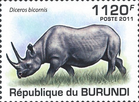 Postzegels Burundi - 2011 - Neushoorns (Blok) - 3