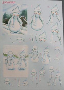 3D Knipvel (A4) --- WINTER --- Snowman 01 --- SNEEUWPOP / SNEEUWPOPPEN - 1