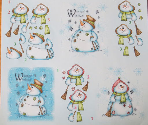 3D Knipvel (A4) --- WINTER --- LeCreaDesign 50.0034 --- DIVERSE SNEEUWPOPPEN - Afbeelding 3