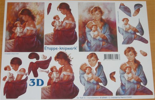 3D Knipvel (A4) --- VROUWEN --- Le Suh 4169441 --- MOEDER met een KIND - 1