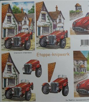 3D Knipvel (A4) --- VERVOER --- Le Suh 416973 --- RODE OLDTIMER en een RODE AUTO - 2