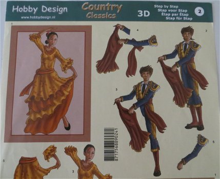 3D Knipvel (A4) --- VAKANTIE --- Hobby Design 73022 --- SPAANSE DANSERS ---> Country Classic 2 - 2