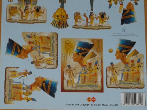 3D Knipvel (A4) --- VAKANTIE --- card deco HJ4901 --- EGYPTE ---> FARAO en meer... - 3