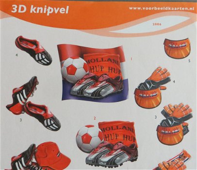 3D Knipvel (A4) --- SPORT --- Nr. 2086 --- VOETBAL / VOETBALLEN --- ORANJE - 2