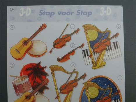 3D Knipvel (A4) --- MUZIEK --- Stap voor Stap 04 --- DIVERSE INSTRUMENTEN - 2