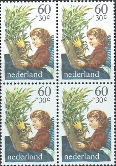 Postzegels Nederland - 1980 Kinderzegels, kind en boek (60+30ct)