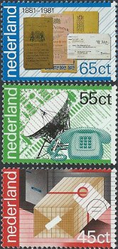 Postzegels Nederland - 1981 100 jaar PTT diensten (serie) - 1
