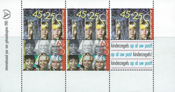 Postzegels Nederland - 1981 Kinderzegels, integratie (blok) - 1