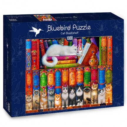 Bluebird Puzzle - Cat Bookshelf - 1000 Stukjes - Afbeelding 2