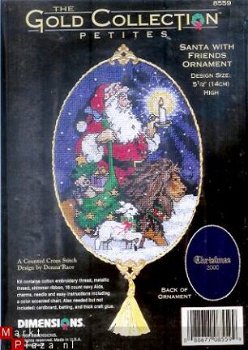 SALE DIMENSIONS Borduurpakket (KERST) SANTA WITH FRIENDS ORNAMENT, laatste - 1