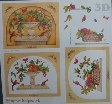 3D Knipvel (A4) --- FRUIT en BLOEMEN --- Le Suh 416916 --- FRUITMAND / FRUITSCHAAL - 2