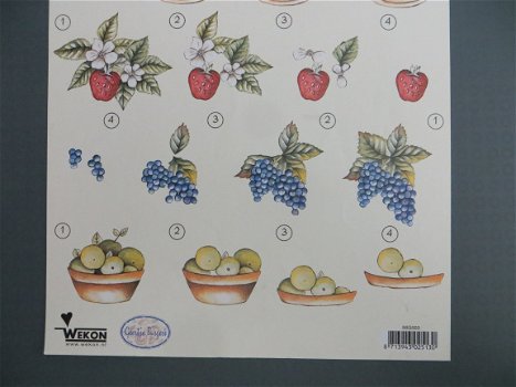 3D Knipvel (A4) --- FRUIT --- WEKON MIG003 --- DIVERSE SOORTEN FRUIT - 3