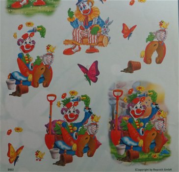 3D Knipvel (A4) --- CLOWN-CLOWNS --- Nr. B002 --- DIVERSE AFBEELDINGEN - 3