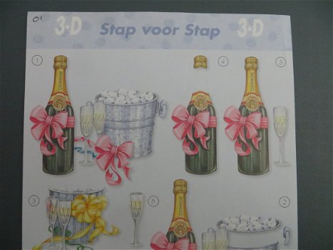 3D Knipvel (A4) --- CHAMPAGNE --- Stap voor Stap 01 --- DIVERSE AFBEELDINGEN - 2