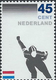 Postzegels Nederland - 1982 100 jaar Schaatsenrijders Bond (45ct)