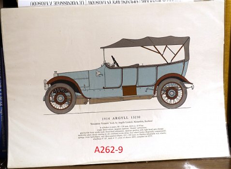 [Auto's 1904-1930] Lithografieën o.a. Alfa-Romeo Rolls-Royce - 6