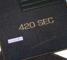 Origineel sjabloon, Automatten Mercedes W126 logo 420 SEC