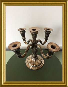 Mooie 5 armige kandelaar // vintage candlestick - 6