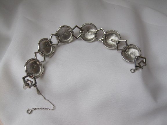 Armband Monet zilverkleurig sneeuwbal motief schakels 19 cm. - Afbeelding 3