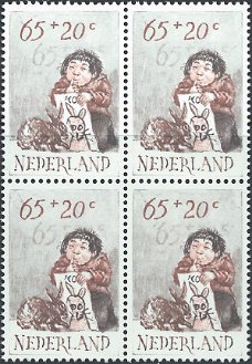Postzegels Nederland - 1982. Kinderzegels, kinderen met dieren (65+20ct)