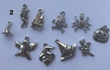 bedeltje/charms  halloween setje nr 2 - 10 stuks