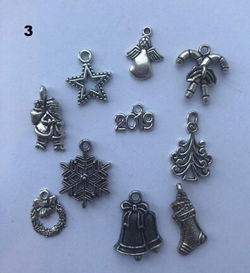 bedeltje/charms kerst setje nr 3 - 10 stuks