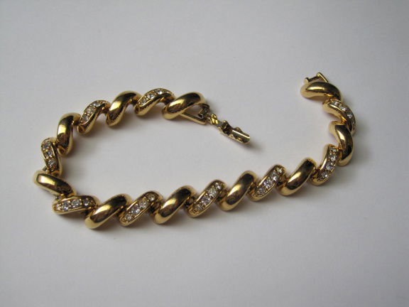 Armband Joan Rivers goudkleurig gedraaide schakel 19 cm. - nr. 1