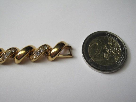 Armband Joan Rivers goudkleurig gedraaide schakel 19 cm. - Afbeelding 3