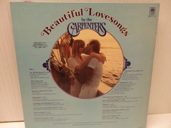 LP - Beautiful lovesongs by the Carpenters. - Afbeelding 2