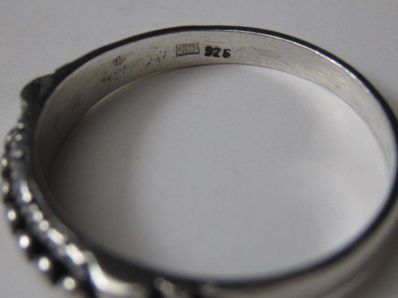 Zilveren ring maat 18.3 zeven bobbeltjes - Afbeelding 5