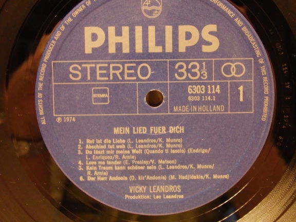 LP - Vicky Leandros - Mein Lied Fur Dich. - Afbeelding 4